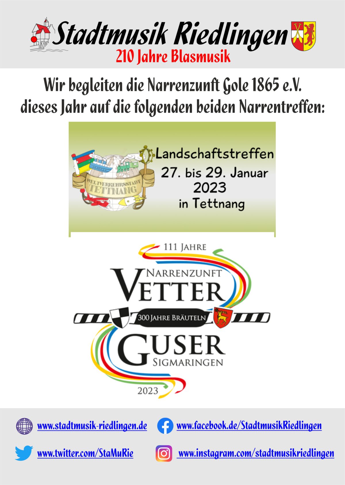  Foto zu Narrentreffen 2023 – Stadtmusik Riedlingen 